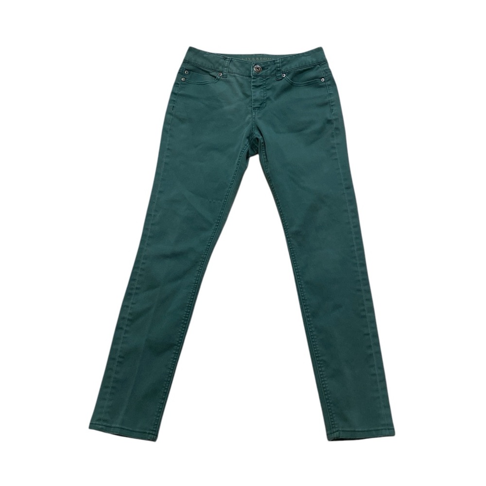 Liverpool Women’s Abby Ankle Skinny Jeans Size 4 Mid Rise Green Sleek Casual